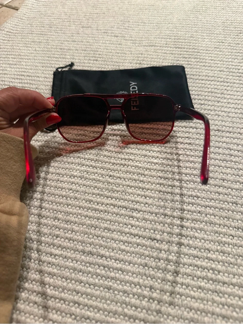 FEISEDY Retro Square Aviator Sunglasses